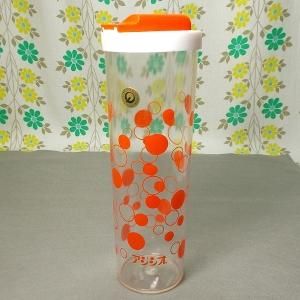 レトロプラスチック 水玉柄 フリーザーポット オレンジ 1L