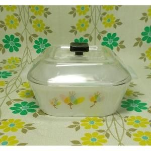レトロプラスチック 花柄 フード付ボウル 小