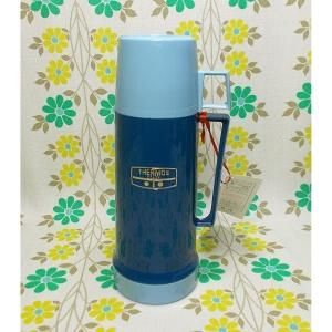 UKビンテージ THERMOS 魔法瓶 水筒 ブルー 0.23L