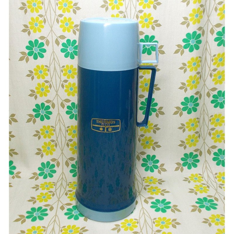 UKビンテージ THERMOS 魔法瓶 水筒 ブルー 0.75L - USA＆レトロ雑貨の