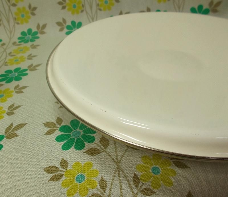 レトロポップ ブルーオニオン柄 ホーロー製 浅型両手鍋 ロイヤル