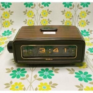 昭和レトロ サンキョー ドラム時計 木目柄 (ザックス DT-304)