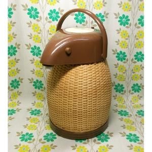 レトロ 籐編み 魔法瓶 エアーポット 2.2L