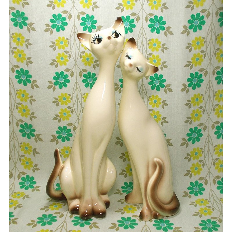 レトロポップ 陶器製 猫の置物 ペア - USA＆レトロ雑貨の店 RERA RERA