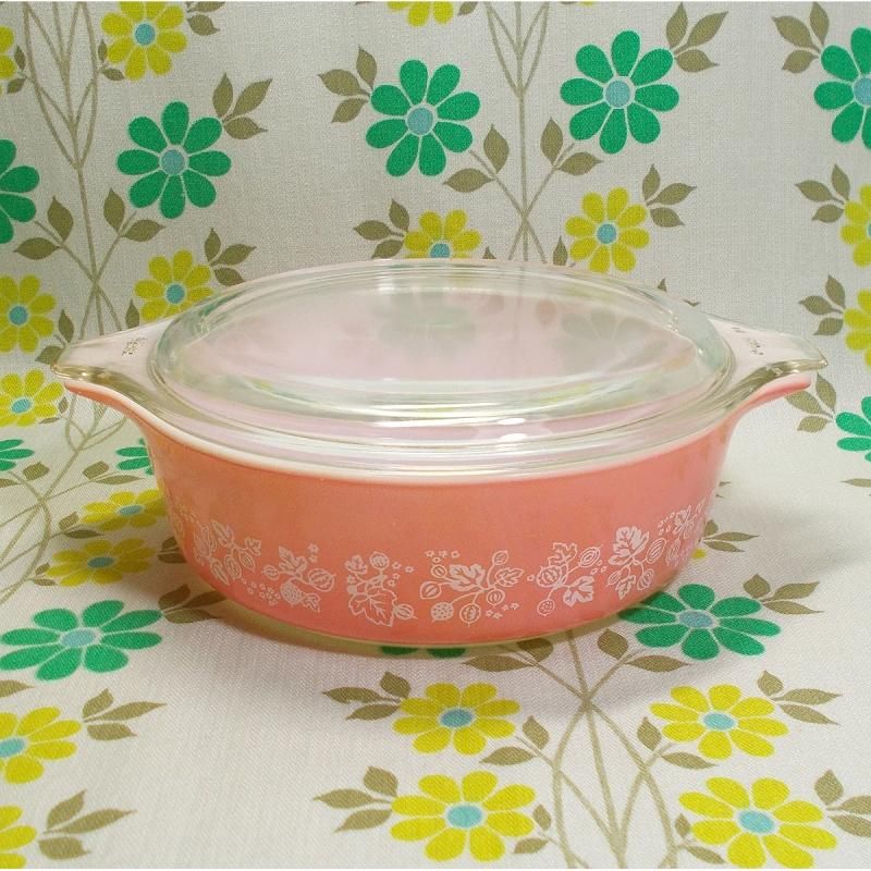 オールドパイレックス　ビンテージ PYREX 　ピンク　キャセロール