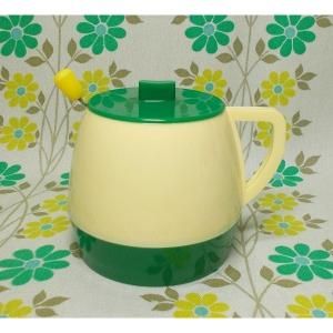 レトロプラスチック シュガーポット グリーン×ホワイト