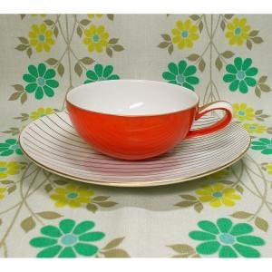 レトロモダン サンゴー陶器 カップ&ソーサー