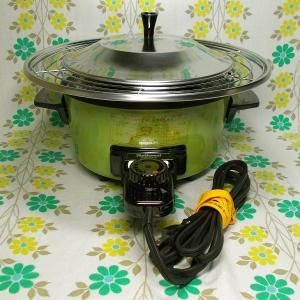 レトロポップ ナショナル製 電気天ぷら鍋 グリーン