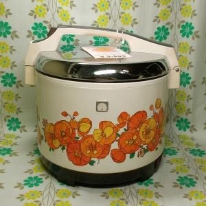 レトロポップ 孔雀印 電子ジャー ケシの花柄 1.6L
