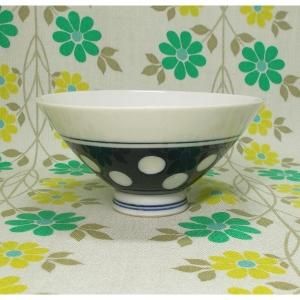 昭和レトロ 陶器製 水玉柄 茶碗