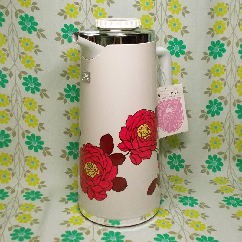 レトロポップ 薔薇花柄 魔法瓶ポット 1.9L ローゼット - USA＆レトロ