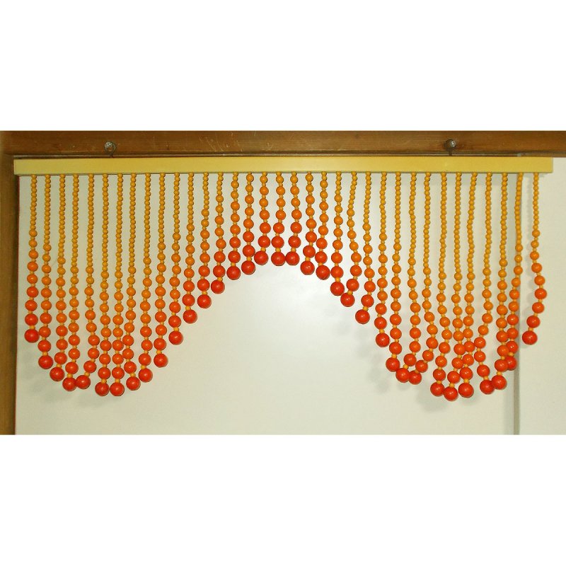 レトロポップ ビーズ珠のれん グラデーションオレンジ - USA＆レトロ