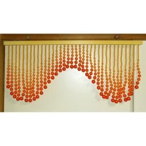 レトロポップ ビーズ珠のれん グラデーションオレンジ