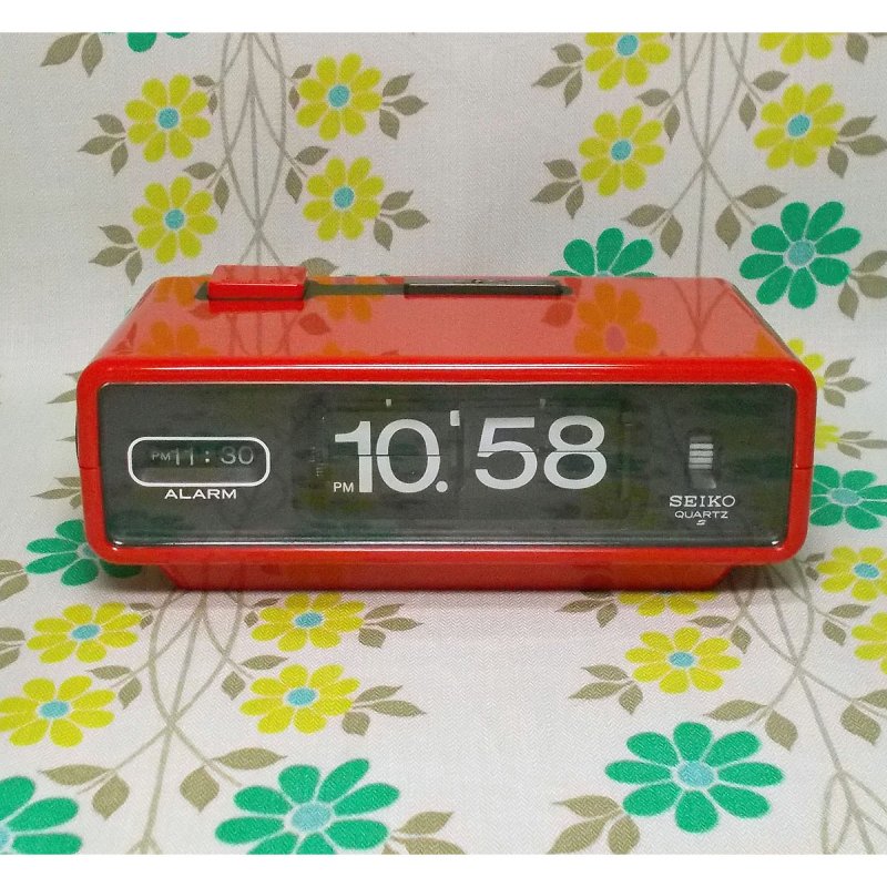 昭和レトロポップ セイコー 電池式 パタパタ時計 レッド - USA＆レトロ 
