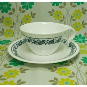 USAビンテージ Corelle ブルーオニオン フックカップ&ソーサー