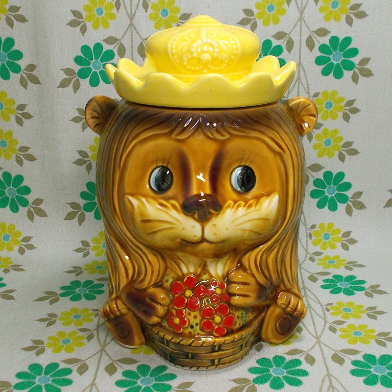 昭和レトロポップ クッキージャー 花籠を持ったライオン - USA＆レトロ