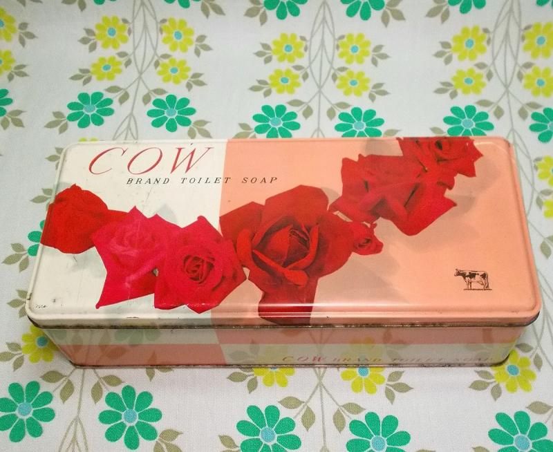 昭和レトロ 牛乳石鹸 12個セット 薔薇花柄 収納缶入り - USA＆