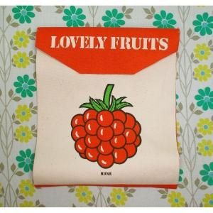 昭和レトロファンシー 内藤ルネ RASPBERRY キャンバスバッグの生地