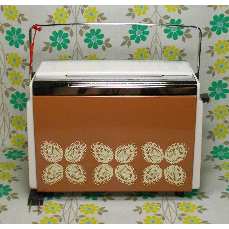 レトロポップ 日立製 花柄 自動トースター 面影草 茶 - USA＆レトロ