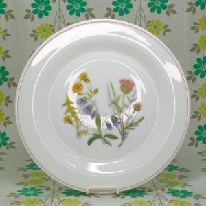 フランスビンテージ arcopal 野の花柄 ディナープレート φ24cm