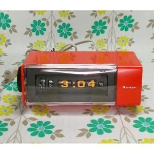 レトロポップ サンキョー ドラム時計 ザックス DT-612 赤