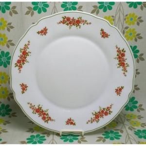 フランスビンテージ arcopal 薔薇花柄 ディナープレート φ23cm