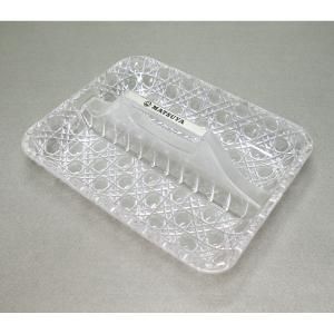 レトロプラスチック プレス模様 取っ手付きトレー