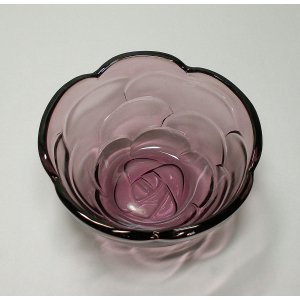 レトロポップ 紫ガラス 薔薇型 フルーツ小鉢