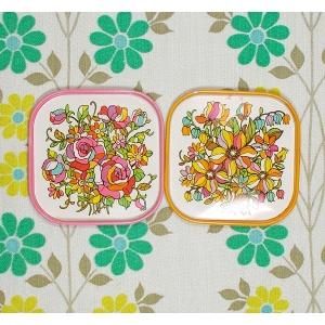 レトロポップ 花柄 角型コースター