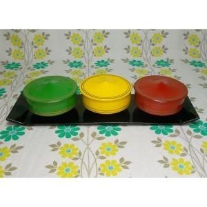 レトロプラスチック 蓋物セット