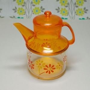 レトロプラスチック デイジー花柄 醤油差し