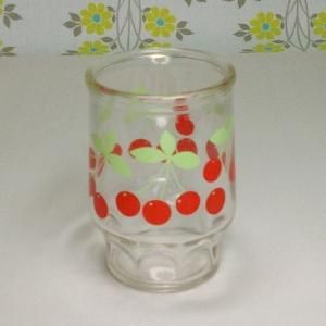 レトロポップ さくらんぼ柄 冷し飴グラス