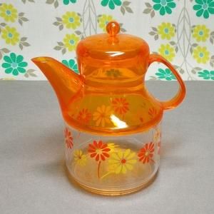 レトロプラスチック デイジー花柄 ソース差し オレンジ