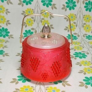 レトロプラスチック ぶどう模様 シュガーポット