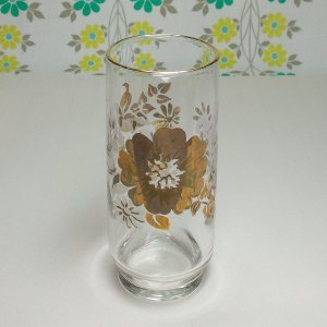 レトロポップ金彩 花柄 タンブラーグラス ゴールデンローズ 