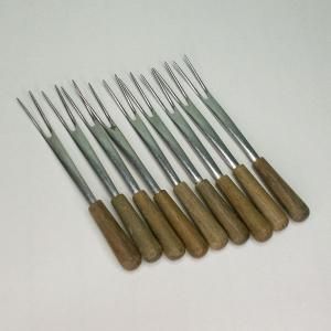 レトロポップ 二又 姫フォーク 9本セット 木製ハンドル