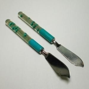 レトロポップ 水中花 バターナイフ エメラルドグリーン