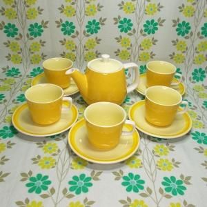 レトロポップ 陶器製 mikasa ティーセット YELLOW