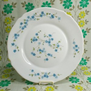 フランスビンテージ arcopal ブルー小花柄 平皿 ディナープレート φ23cm