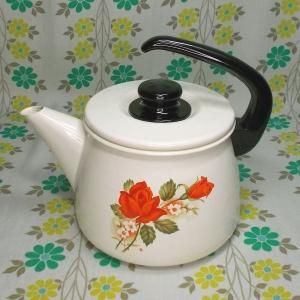 レトロポップ エナケットルピュア ホーロー製 ケトル 1.8L 薔薇花柄
