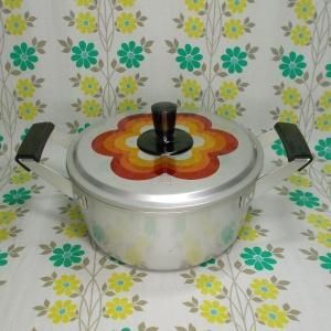 レトロポップ レッド花柄 アルミ製 両手鍋 20cm
