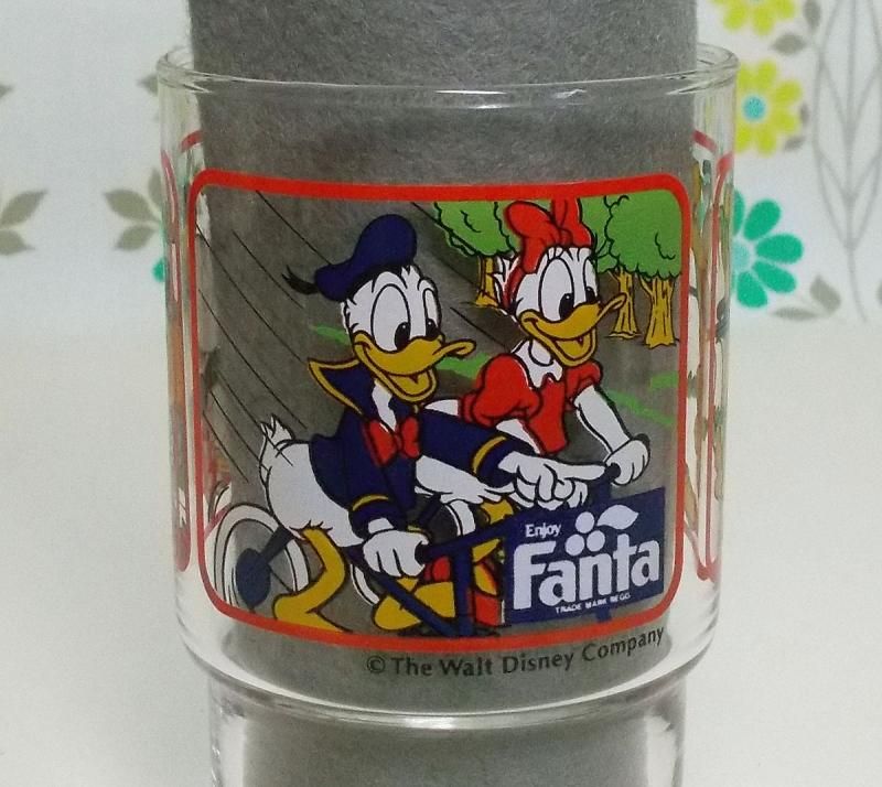 昭和レトロ ファンタ ディズニー まんがグラス 赤 - USA＆レトロ