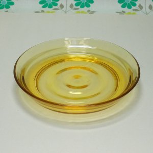 レトロポップ アンバーガラス 小皿