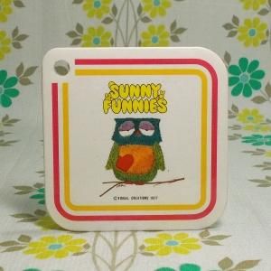 レトロプラスチック SUNNY FUNNIES フクロウ 角型コースター