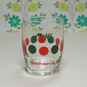 レトロポップ ノベルティグラス 明治アイスクリーム ドット柄