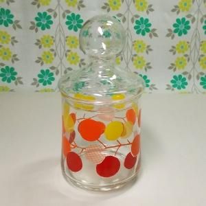 レトロポップ 木の実柄 ガラスポット