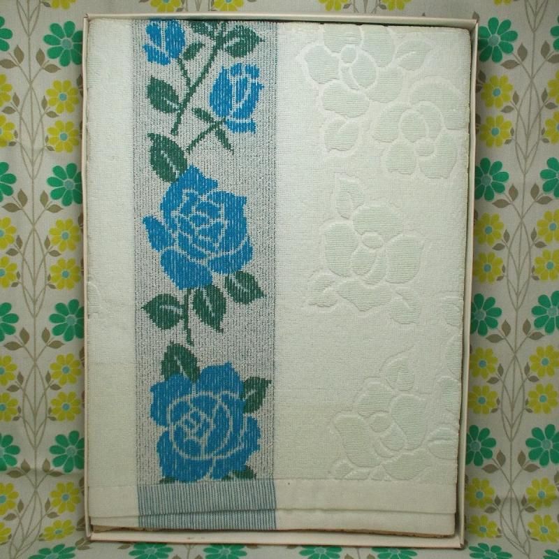 レストローズ　ビンテージ　バラ柄バスタオル　2枚 レストローズ ビンテージ バラ柄バスタオル 2枚