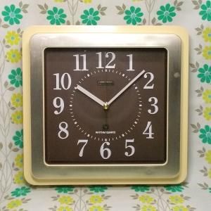 レトロポップ シチズン アナログ掛時計 角型