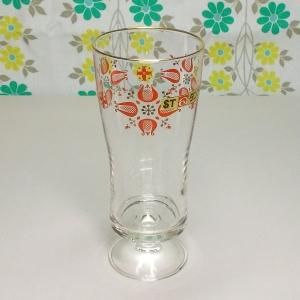 レトロポップ 幾何学柄 脚付き ステムタンブラーグラス