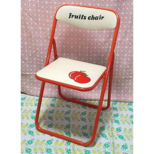レトロポップ fruits chair リンゴ柄 折りたたみチェア